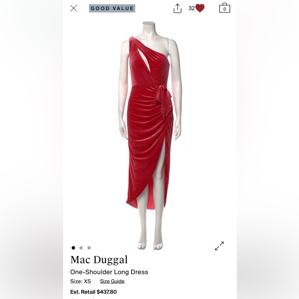 Mac Duggal One-Shoulder Red Dress